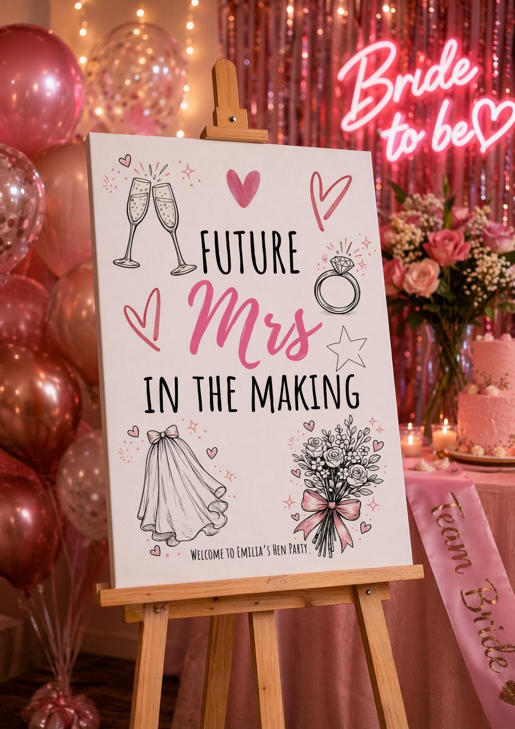 Future Mrs in the Making Hen Party Welcome Sign Editable Template (Digital Download Only)