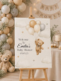 Flying Bear Baby Shower Welcome Sign | Editable Template (Digital Download Only)