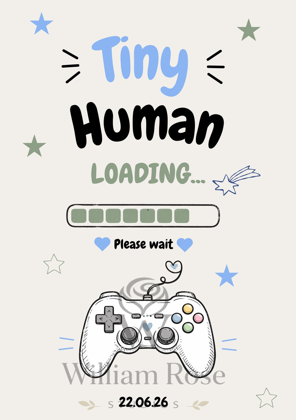 Tiny Human Loading Baby Shower Welcome Sign Editable Template (Digital Download Only)