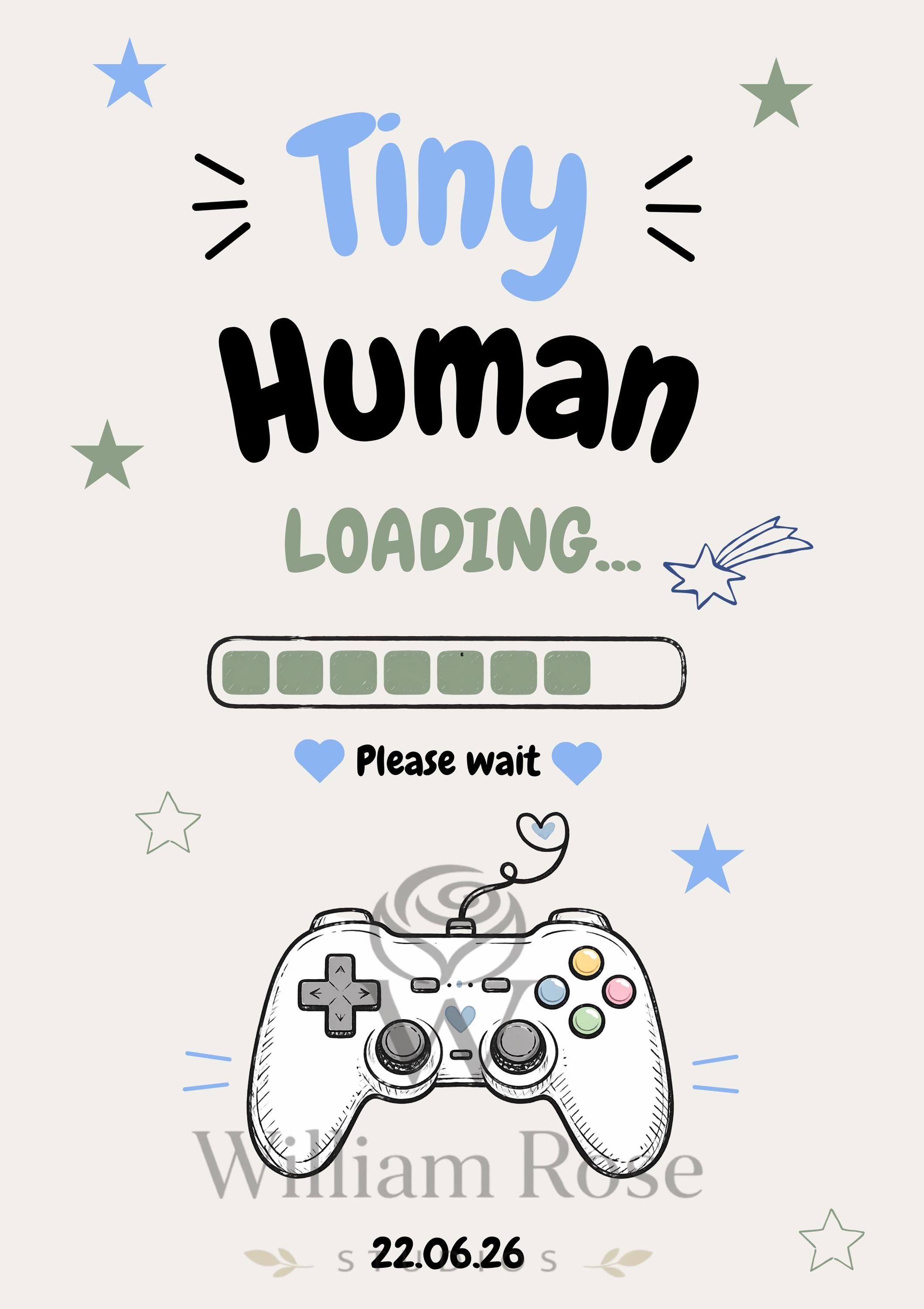 Tiny Human Loading Baby Shower Welcome Sign Editable Template (Digital Download Only)
