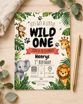 Wild One Kids Birthday Party Invitation Template | Editable Template | Digital download Only