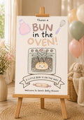 Theres a Bun in the Oven Baby Shower Welcome Sign Editable Template (Digital Download Only)