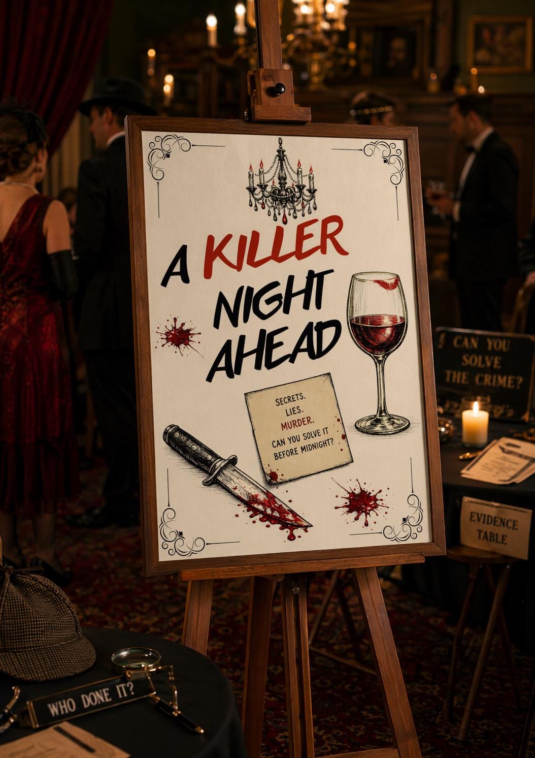 A Killer Night Ahead Murder Mystery Party Sign | Editable Template (Digital Download Only)
