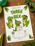 Three Rex Kids Birthday Party Invitation Template | Editable Template | Digital Download Only