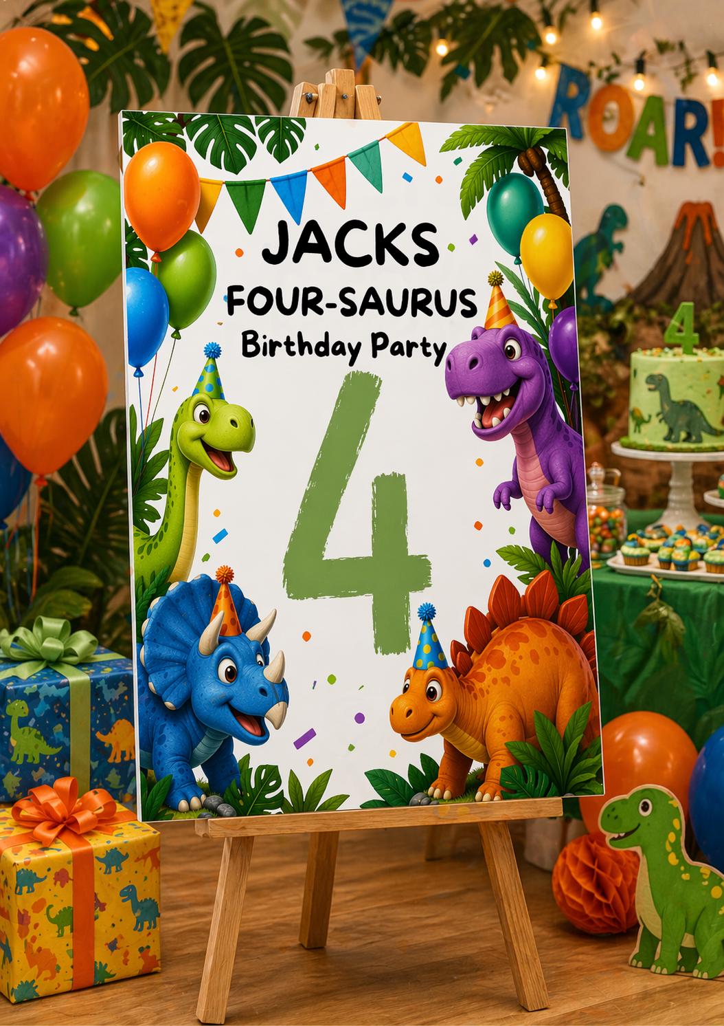 4th Birthday Welcome Sign | Editable template (Digital Download Only)