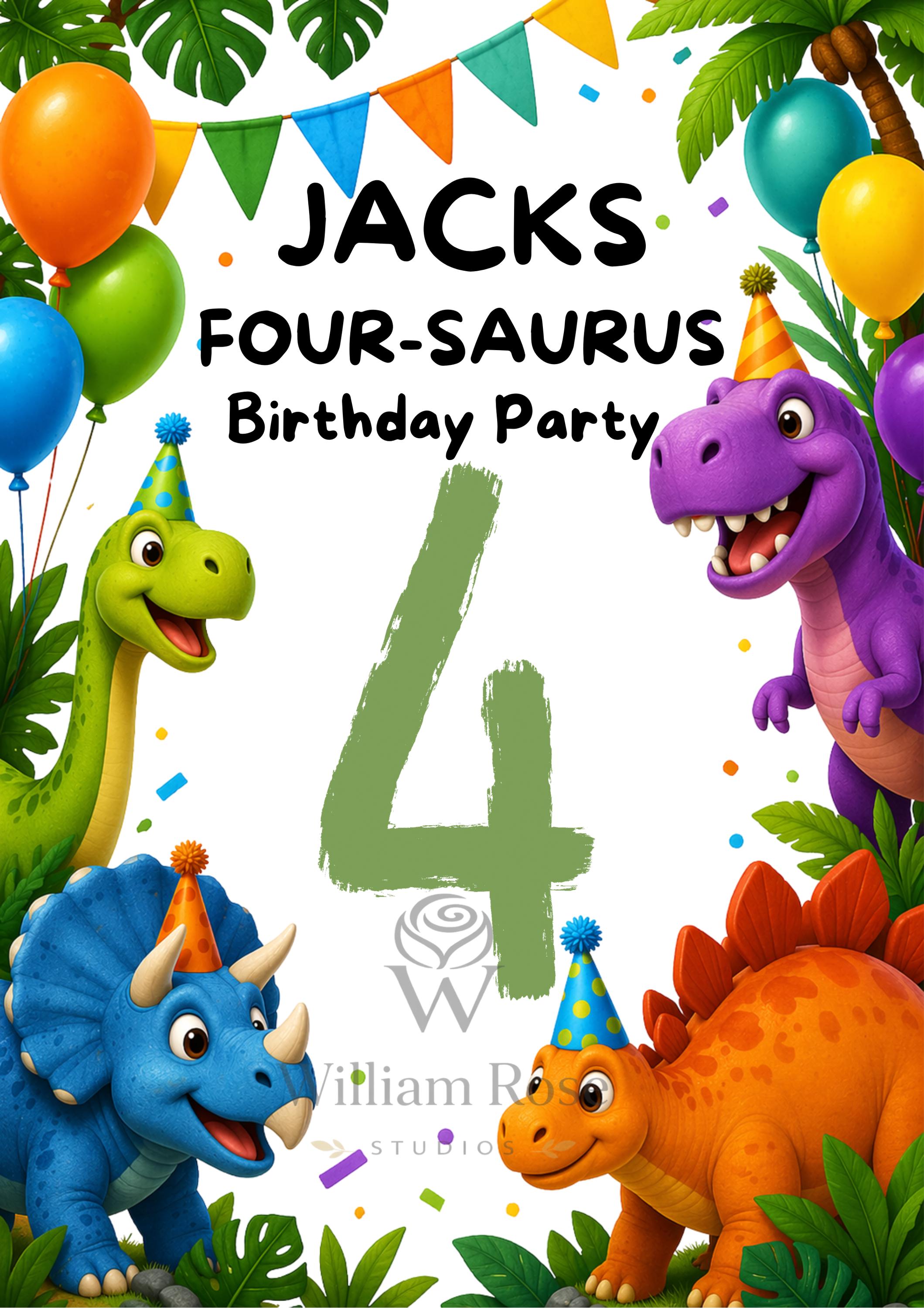 4th Birthday Welcome Sign | Editable template (Digital Download Only)