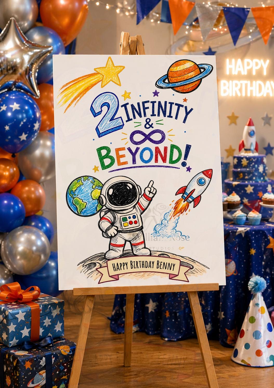 2nd Birthday Party Welcome Sign | Editable template (Digital Download Only)