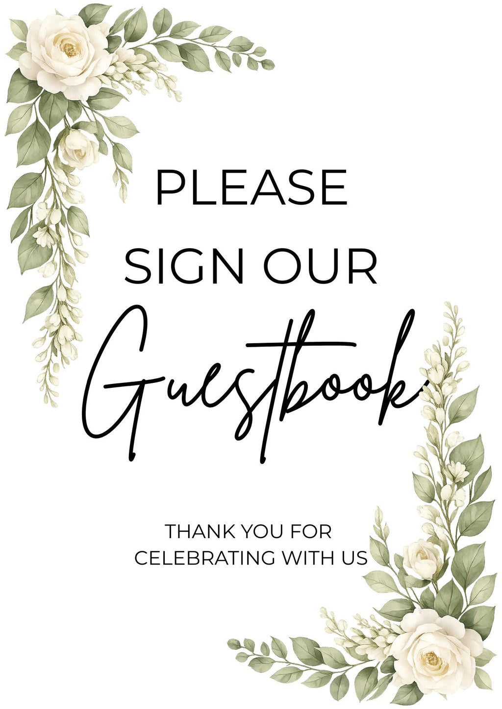 Please Sign Our Guest Book Sign | Editable Template | Digital Download Only